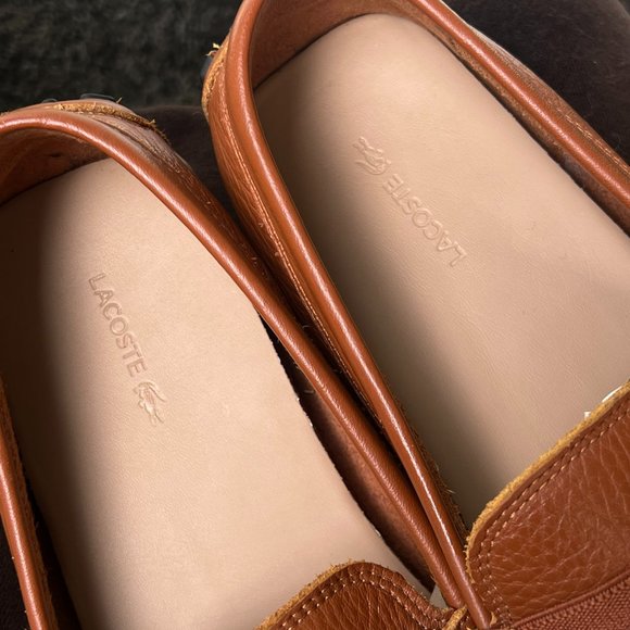 LACOSTE Men\'s Ansted Craft Tan Leather Loafer Driving Shoes Size 11.5 main image 7